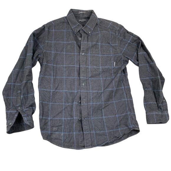 Eddie Bauer Men's Shirt S Classic Fit Gray & Blue Plaid Long-Sleeve Button-Up - Picture 1 of 11
